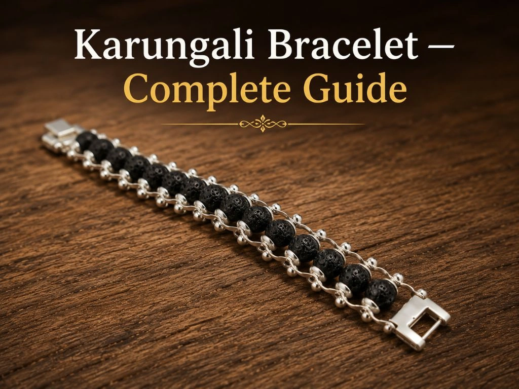 Karungali bracelet complete guide — original ebony wood silver plated black beads | Suyagya