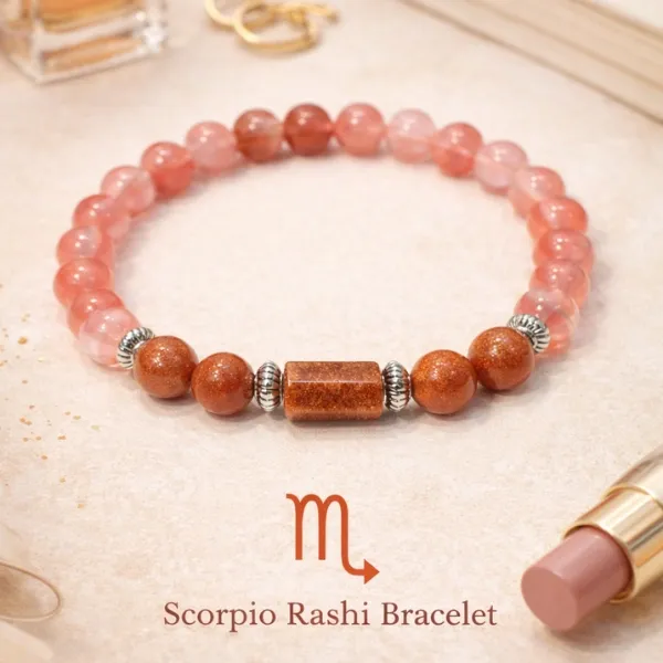 SUYAGYA Scorpio Vrishchik Rashi Bracelet 100% Original Govt Certified Red Coral Crystal Beads Zodiac Bracelet for Mars Balance