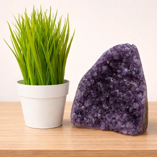 Natural Amethyst Stone Cave Premium Quality - Purple Crystal Geode for Peace and Positive Energy by Suyagya