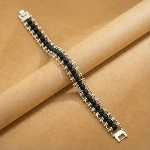 Karungali Metal Set Bracelet – Original Ebony Wood Beads