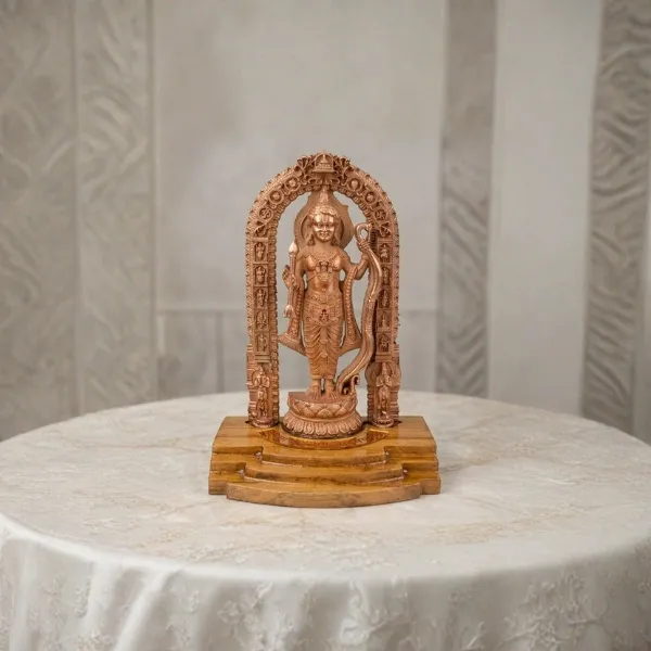 Pure copper lord ram murti temple arch 17cm — Suyagya India ₹45000