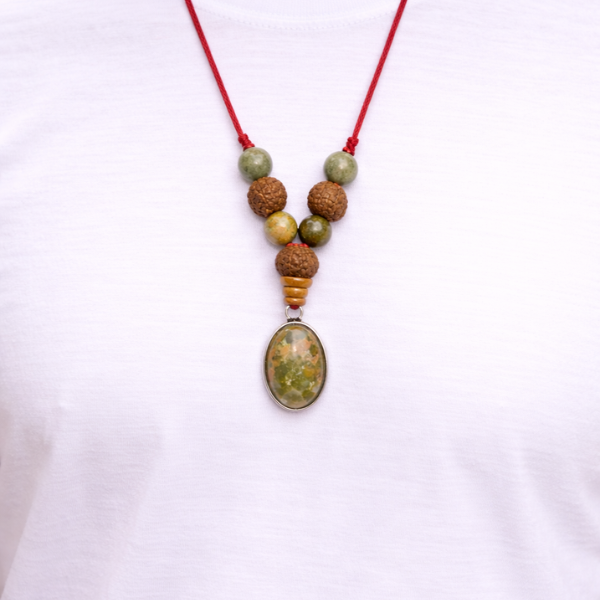 Virgo Kanya Rashi Pendant serpentine rudraksha Mercury energy — Suyagya India ₹699