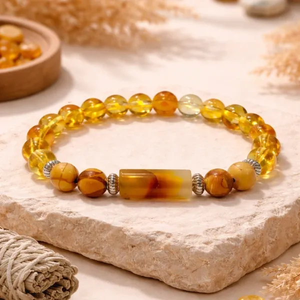 Sagittarius Dhanu Rashi Yellow Aventurine Bracelet natural golden stone — Suyagya India ₹799