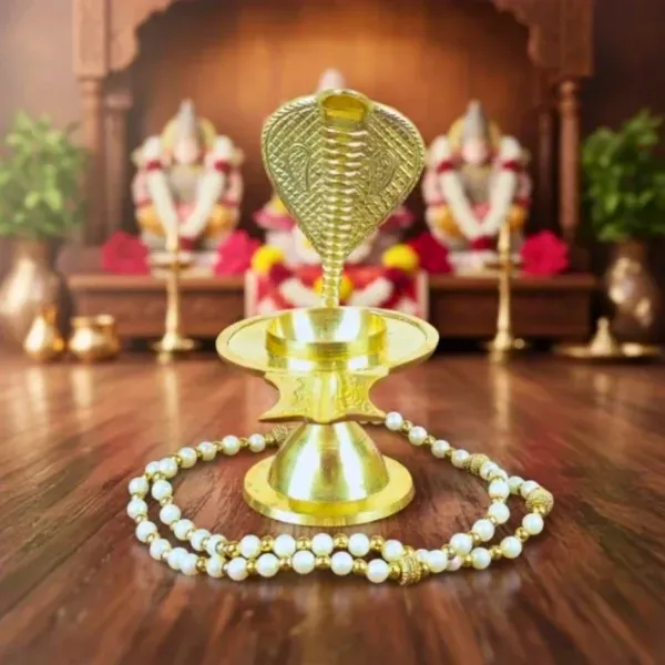 Brass Jalhari with Nag design for Shivling abhishek home puja — Suyagya India