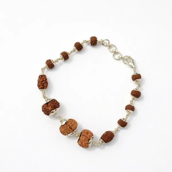 Couple Harmony Rudraksha Bracelet 2 Mukhi 13 Mukhi Gauri Shankar Silver कपल ब्रेसलेट - Suyagya India