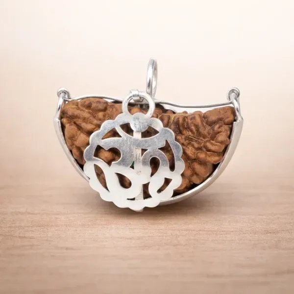 Original 1 Mukhi Rudraksha with Silver OM Pendant Certified Ek Mukhi एक मुखी रुद्राक्ष - Suyagya India