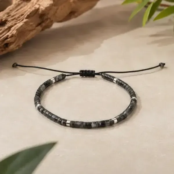 Black Labradorite Natural stone Bracelet For Protection, Mental Clarity and Intuition