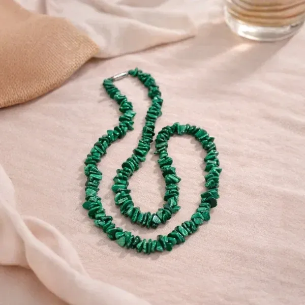 Green Aventurine Mala — Natural Chip Bead Necklace for Luck, Healing and Daily Wear