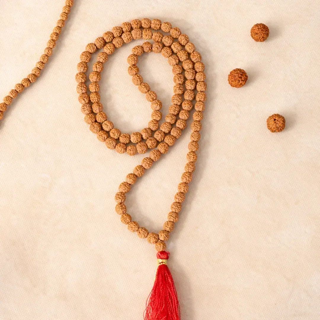 5 Mukhi Rudraksha Jaap Mala Premium — Natural Beads for Daily Jap, Lord Shiva's Blessing